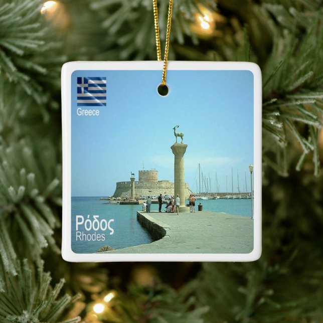 Ornement En Céramique zGR038 RHODES, Grèce, (Arbre)