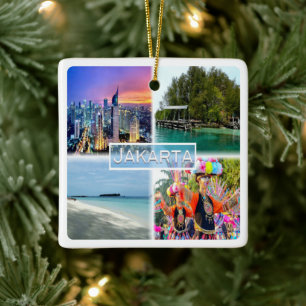 Ornement En Céramique zID004 JAKARTA, Île de Macan, Île de Sepa,