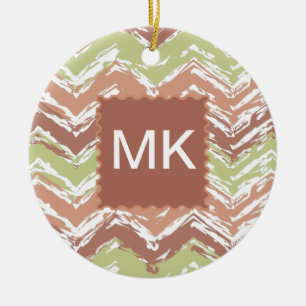 Ornement En Céramique Zigzag de Chevron de griffonnage d'épice