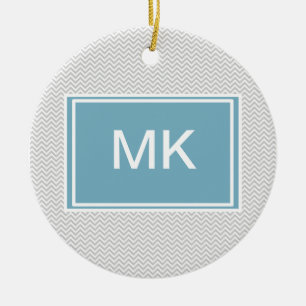 Ornement En Céramique Zigzag gris simple