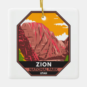 Ornement En Céramique Zion National Park Utah Vintage