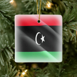 Ornement En Céramique zLY002 LIBYA, Drapeau brandissant Libanais, Afriqu