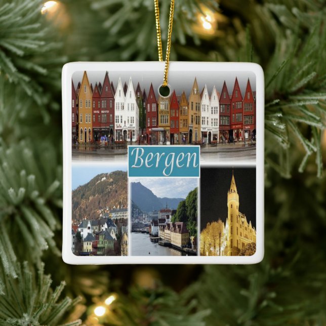 Ornement En Céramique zNO009 BERGEN, Norvège, Europe, (Arbre)