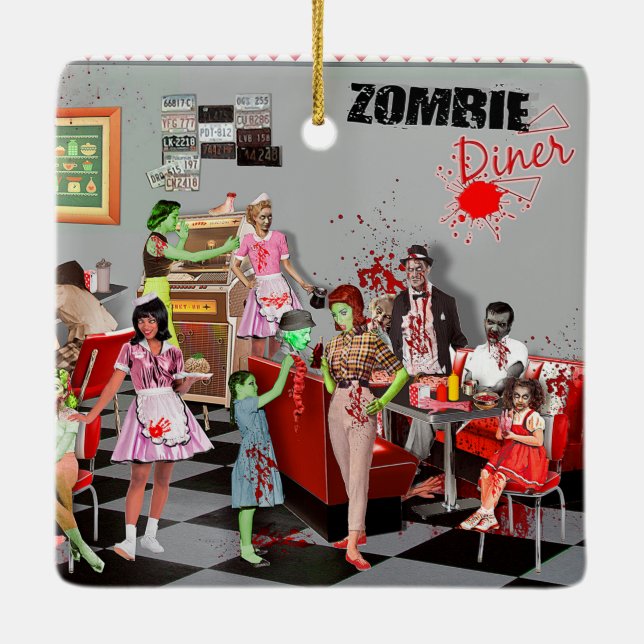 Ornement En Céramique Zombie Diner (Dos)