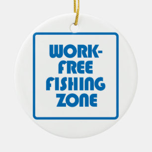 Ornement En Céramique Zone de pêche sans travail