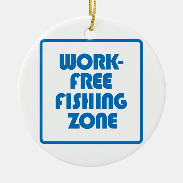 Ornement En Céramique Zone de pêche sans travail (Devant)