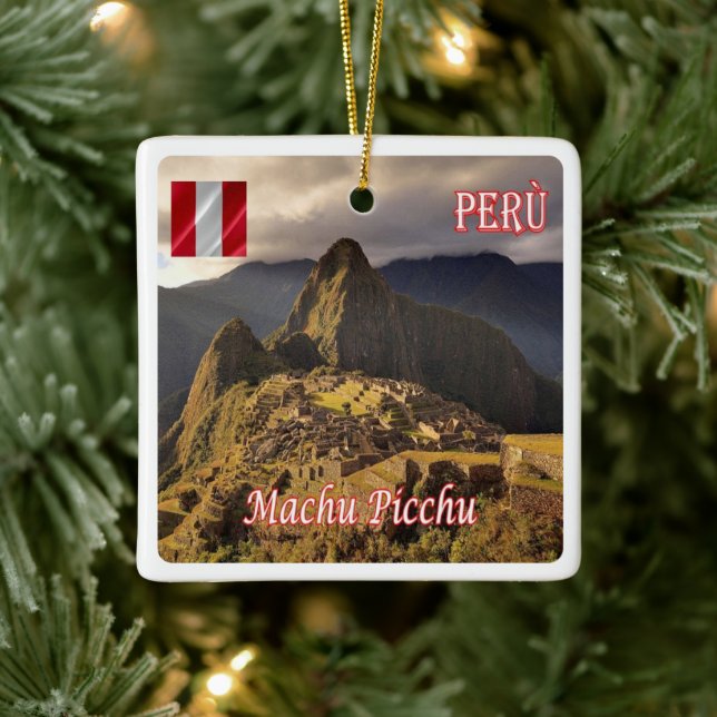 Ornement En Céramique zPE025 MACHU PICCHU, Cozco, Pérou, réfrigérateur (Arbre)