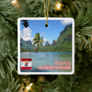 Ornement En Céramique zPF013 COOK BAY, MOOREA, Polynésie française,