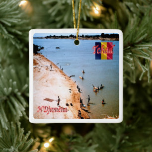 Ornement En Céramique zTD005 N'DJAMENA, plage côtière de Chari,