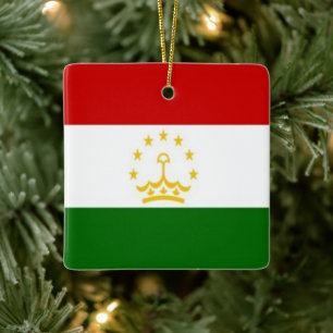 Ornement En Céramique zTJ001 Tajik FLAG Tadjikistan, Asie,