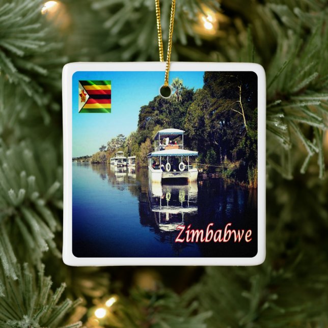 Ornement En Céramique zZW012 VICTORIA FALLS, Zimbabwe, Afrique, (Arbre)