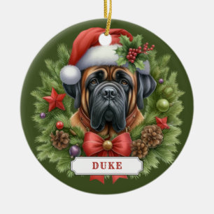 Ornement en cercles en céramique Mastiff anglais