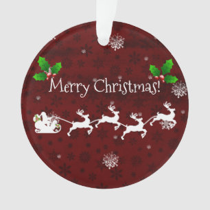 Ornement en daim et en rennes Père Noël rouge