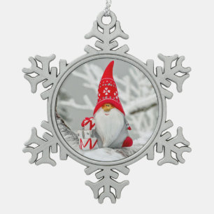 Ornement en étain de gnome de père Noël