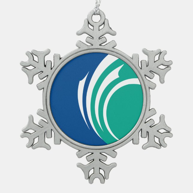 Ornement en étain en forme de flocon de neige avec (Devant)