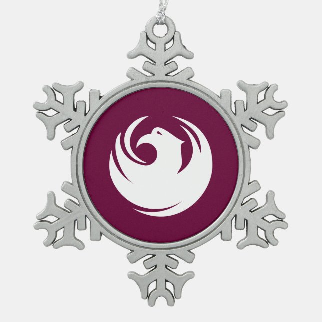 Ornement en étain flocon de neige avec drapeau de  (Devant)