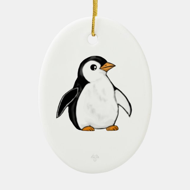 Ornement en flocon de neige de pingouin mignon et  (Devant)