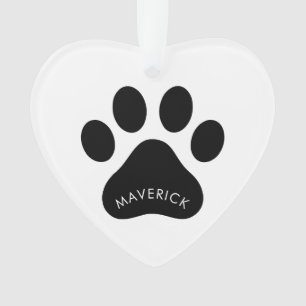 Ornement en forme de cœur avec empreinte de patte 