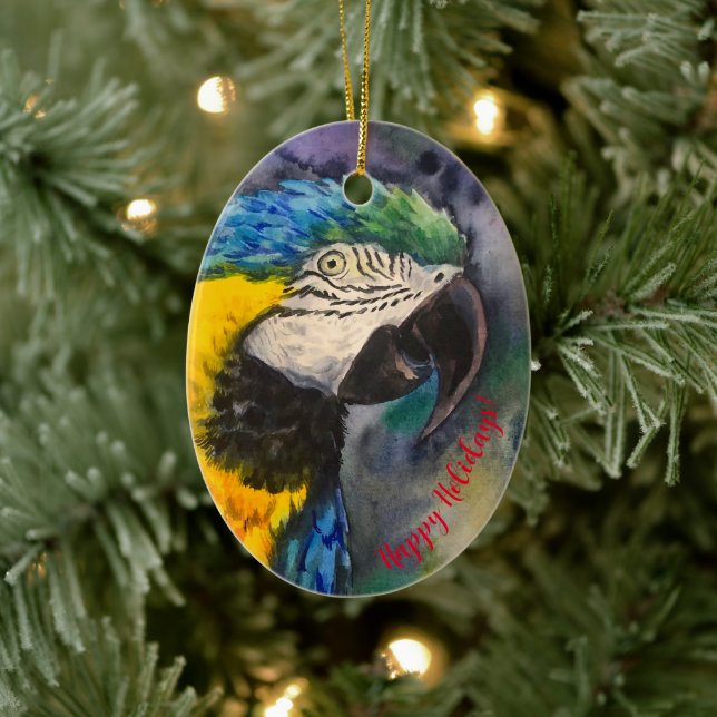 Ornement en macaw bleu et jaune (Arbre)