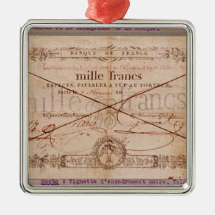 Ornement En Métal 1000 francs de billet de banque de 8 Floreal, un X