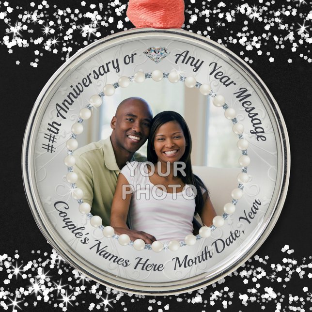 Ornement En Métal 10 ans Anniversaire Ornament, PHOTO, Personnalisé (Anniversary Ornament. Wedding Photo Ornament. Cheap Anniversary Gift Ideas. Inexpensive wedding gift)