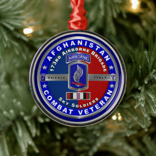 Ornement En Métal 173e Brigade aéroportée Afghanistan Vet Noël