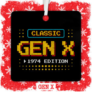 Ornement En Métal 1974 Gen X Classic Retro Gamer Jeu Anniversaire