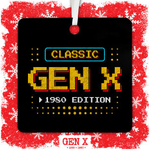 Ornement En Métal 1980 Gen X Classic Retro Gamer Jeu Anniversaire
