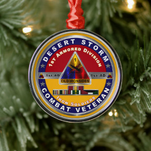 Ornement En Métal 1re Division blindée Tempête du désert Vétéra