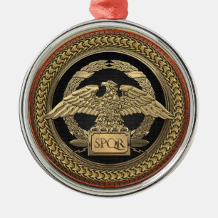 Ornement En Métal [200] Gold Roman Imperial Eagle on Gold Medallion