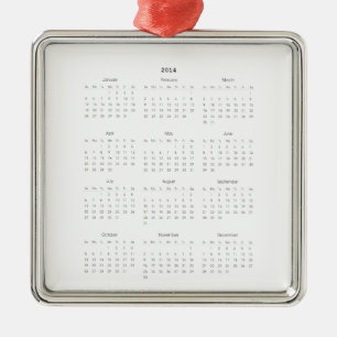 Ornement En Métal 2014 cadeaux de calendrier