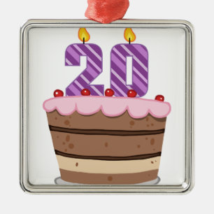 Ornement En Métal 20 ans sur le gâteau d'anniversaire
