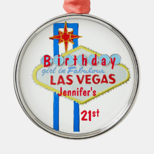 Ornement En Métal 21ème Pendentif de Las Vegas d'anniversaire