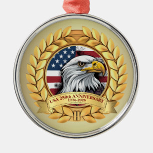 Ornement En Métal 250e anniversaire USA patriotique 1776–2026