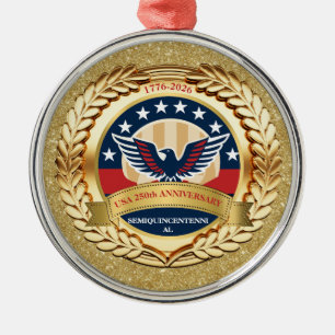 Ornement En Métal 250e anniversaire USA patriotique   1776–2026