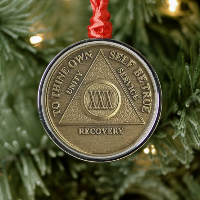 Ornement En Métal 30 Year Sober Anniversary Medallion | Recovery (Arbre)