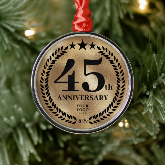 Ornement En Métal 45e anniversaire d'affaires Noël d'or (Arbre)