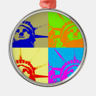 Ornement En Métal 4 Couleur Pop Art Lady Liberty