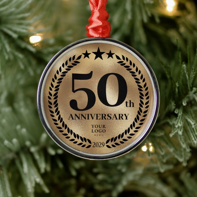 Ornement En Métal 50e anniversaire d'affaires Noël d'or (Arbre)