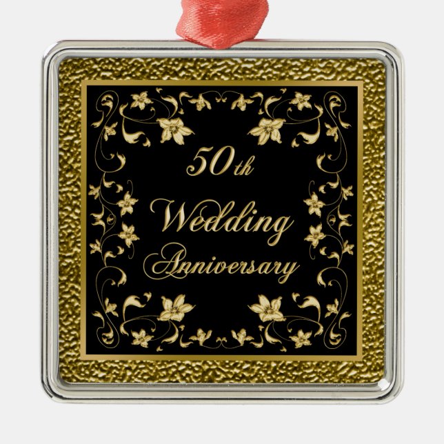 Ornement En Métal 50th Wedding Anniversary Christmas Ornament (Devant)