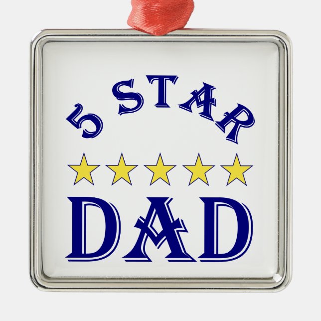 Ornement En Métal 5 étoiles papa (Devant)