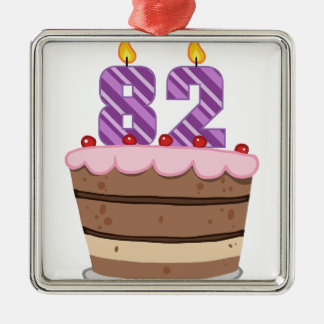 Ornement En Métal 82 ans sur le gâteau d'anniversaire