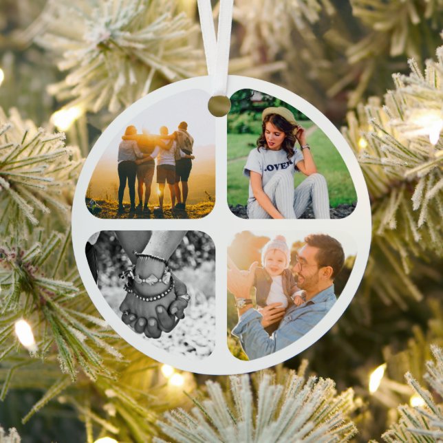 Ornement En Métal 8 Photo Double Sided Metal Ornament Template (Insitu)