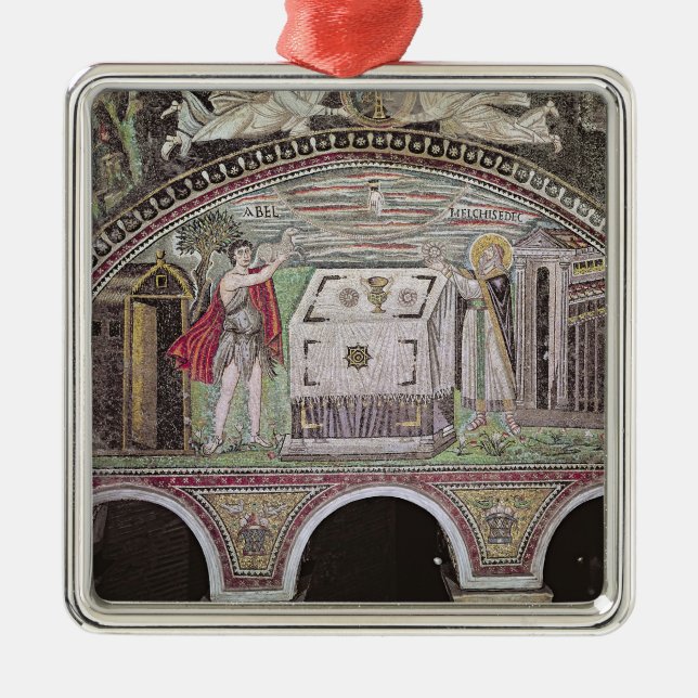 Ornement En Métal Abel et Melchisedech offrant à l'autel (Devant)