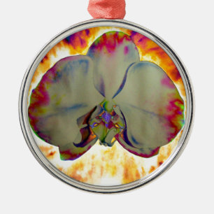 Ornement En Métal Abstraite peinture d'orchidée tropicale fleurie