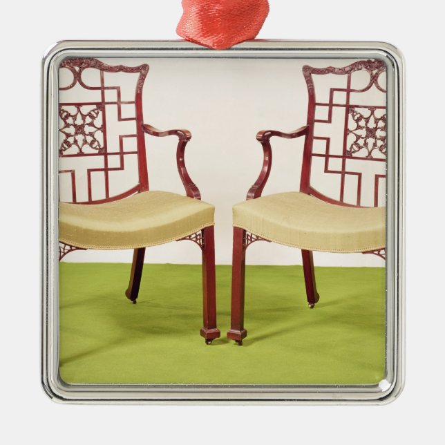 Ornement En Métal Acajou de Chippendale dinant des chaises (Devant)