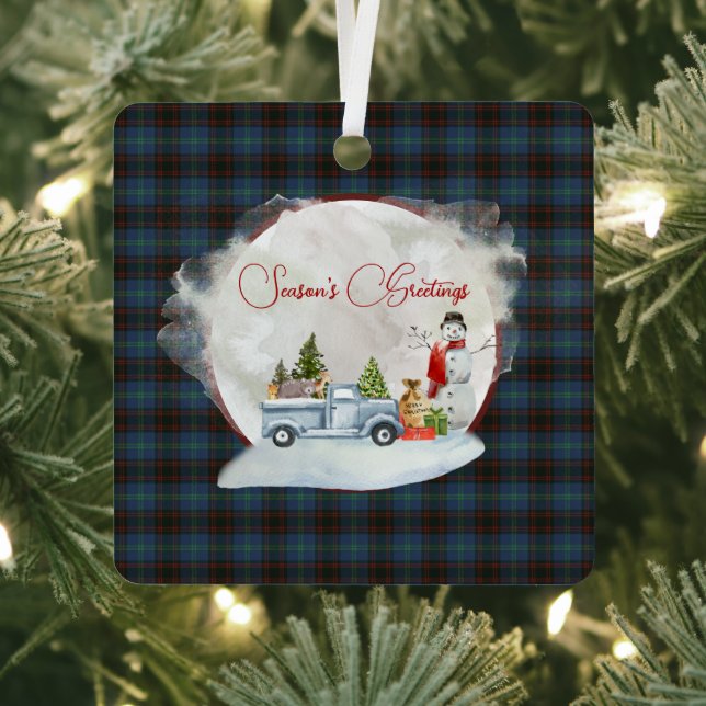 Ornement En Métal Accueil Tartan écossais original (Insitu)