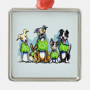 Ornement En Métal Adoptez les chiens d'abri le tee - shirt que vert