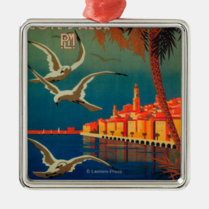 Ornement En Métal Affiche de voyage de la Côte d'Azur # 1