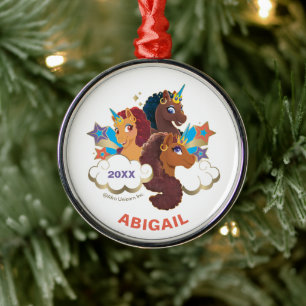 Ornement En Métal Afro Unicorn "Fabriqué en magie" Trio Design